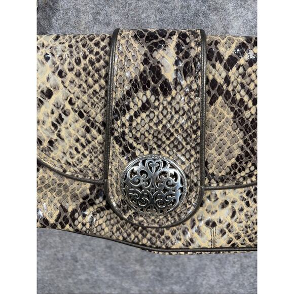 Brighton Women’s Snake Embossed Leather Handbag Single Shoulder Chain - Picture 9 of 14